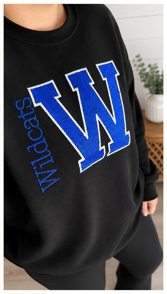 Custom Sequin Letter + Vertical Name Crewneck
