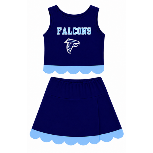 Frankfort Falcons Script Scallop Cheer Set