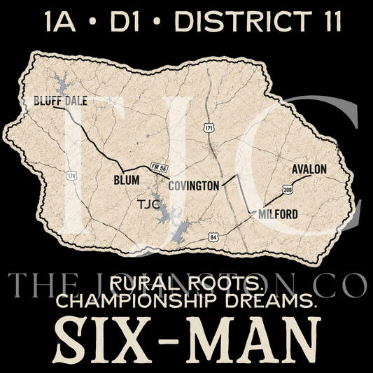 District 11. Rural Roots. Championship Dreams. Six-Man Football Crewneck Sweater