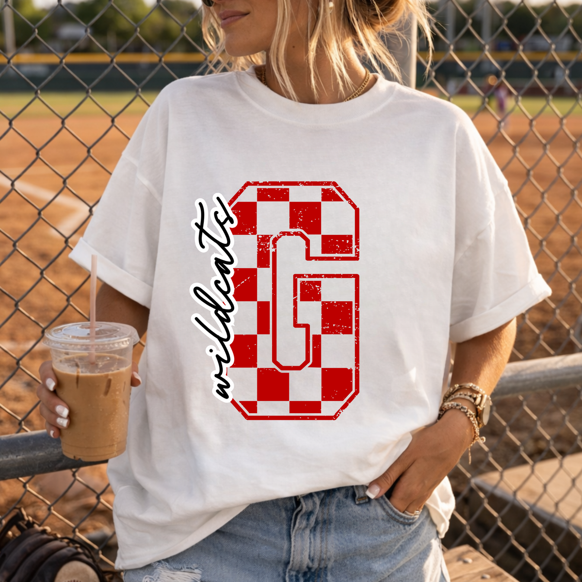 Gholson Wildcats Checkered G Tee