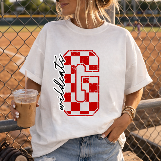 Gholson Wildcats Checkered G Tee