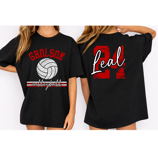 Gholson Wildcats Volleyball Personalized Player Tee