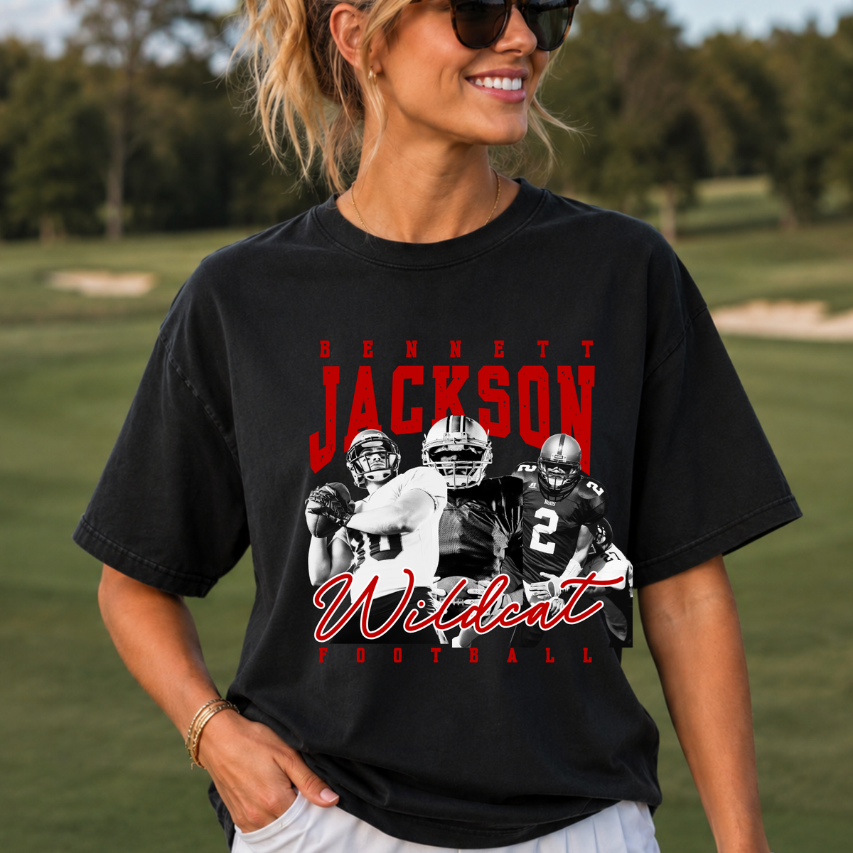 Gholson Wildcats Custom Football Player Tee
