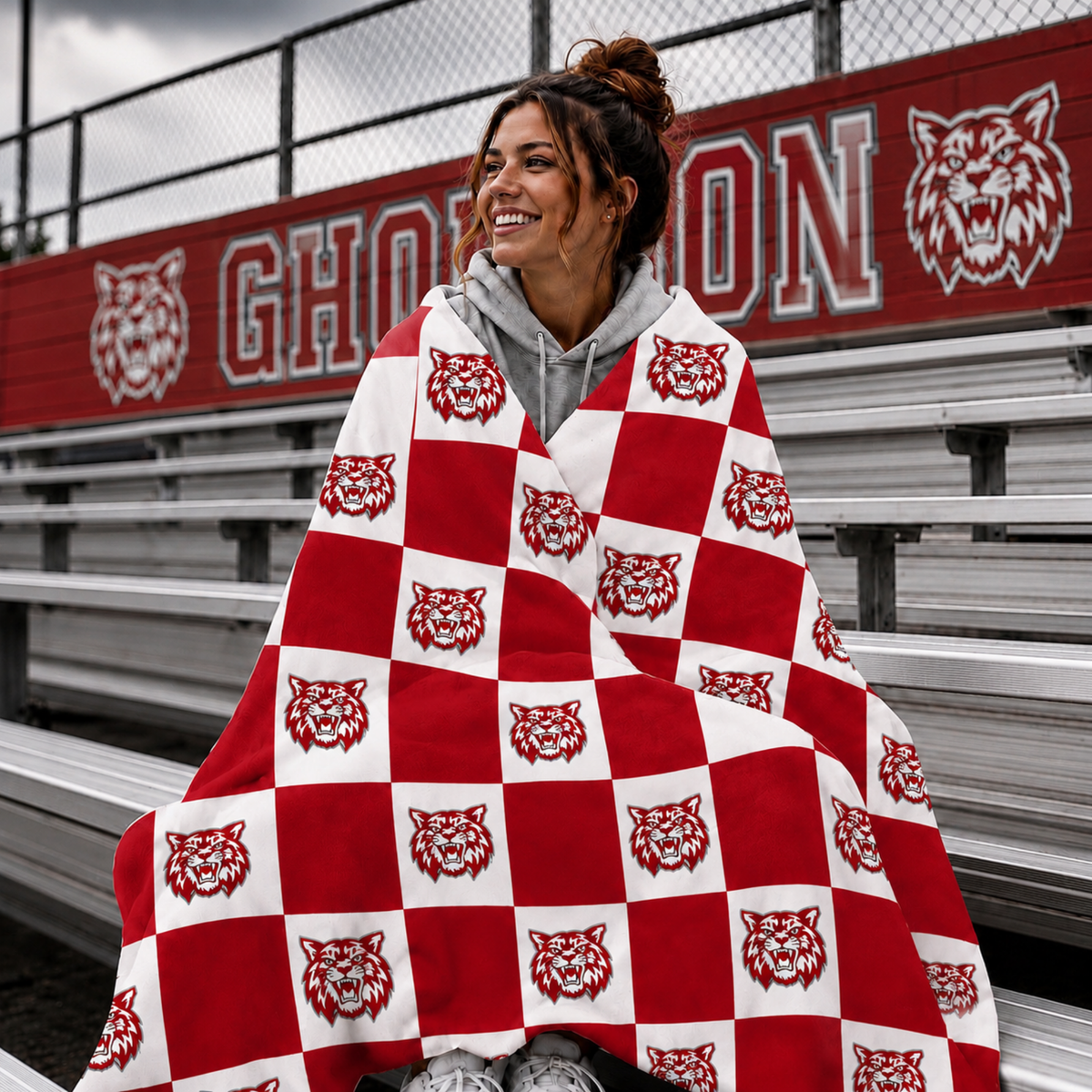 Gholson Wildcats Checkerboard Stadium Blanket