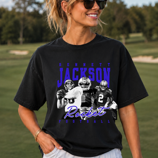 Robinson Rockets Custom Football Player Tee
