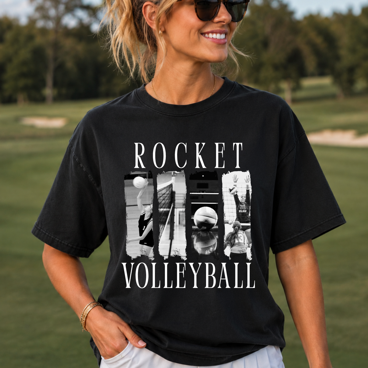 Robinson Rockets Volleyball Photo Collage Tee