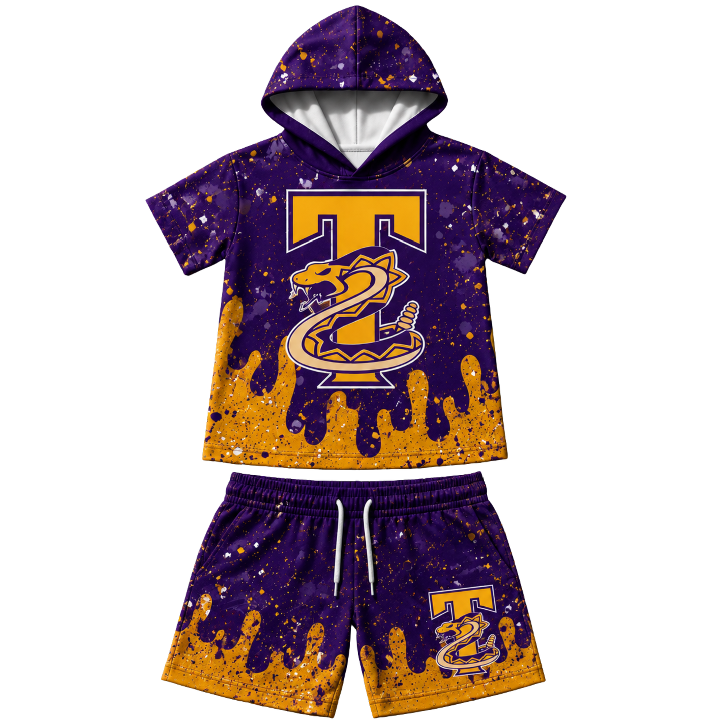Youth Patterned Hooded Set
